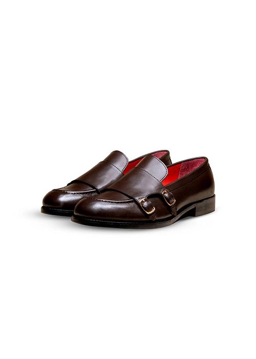 Classic Brown Double Strap Leather Loafer