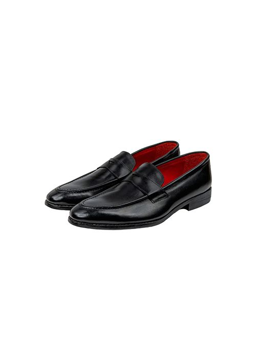 Men’s Black Leather Penny Loafer