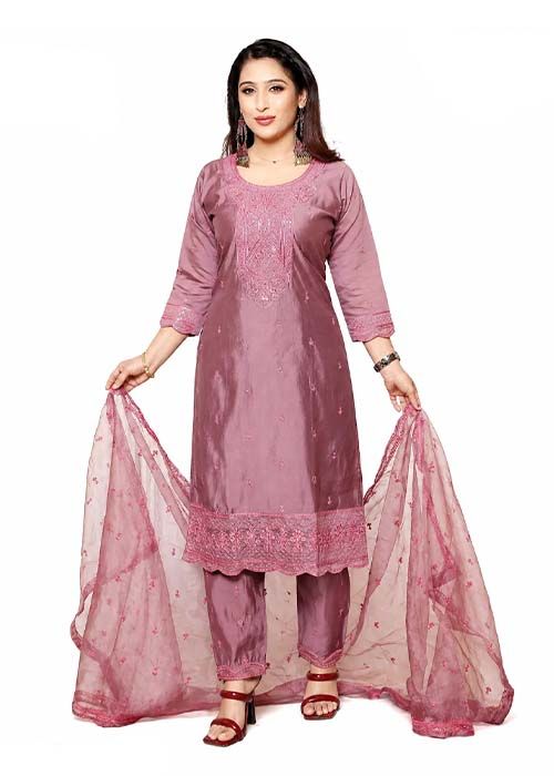 Women’s Rosewood Elegance Embroidered Suit Set