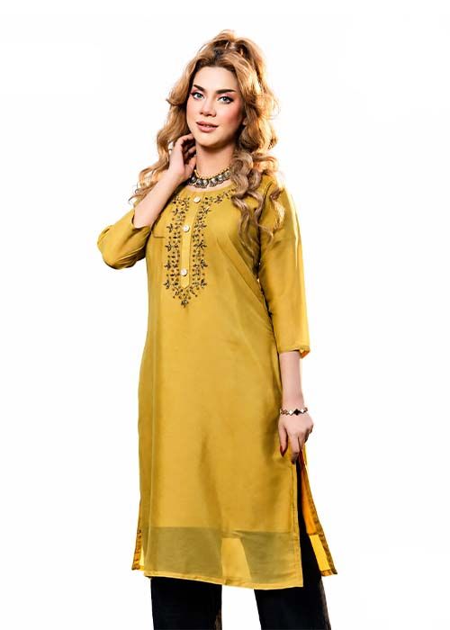 Women’s Golden Meadow Embellished Kurti