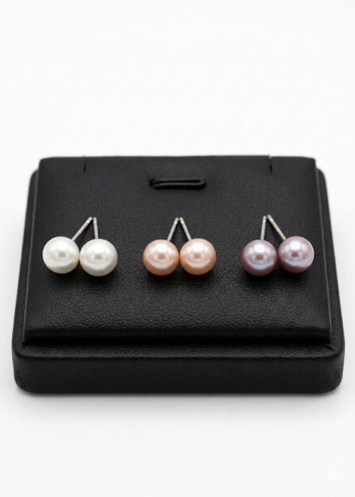 Natural Freshwater Pearl 925 Sterling Silver Stud Earrings for Women