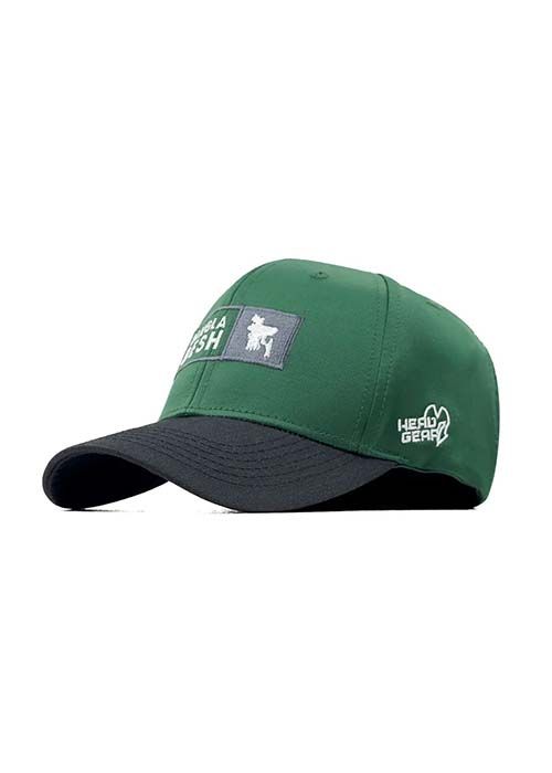 Green Cotton Colorblock Casual Curved Cap