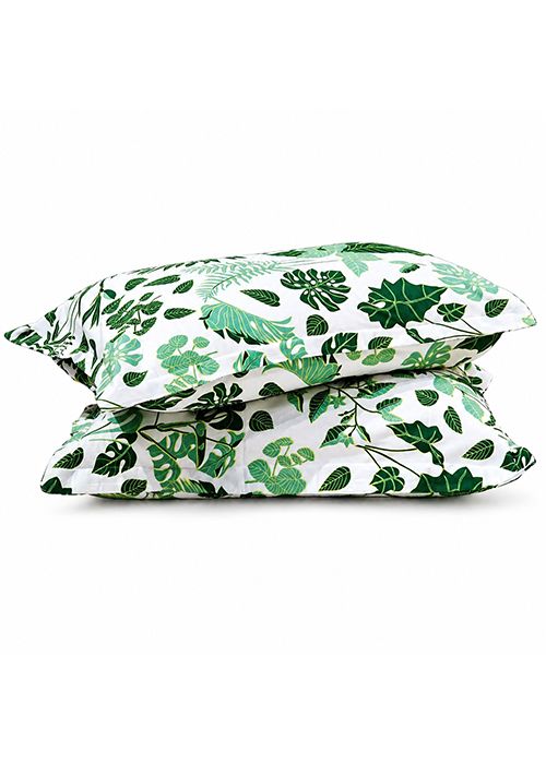 Green Cotton Tropical Cushion Cover Set