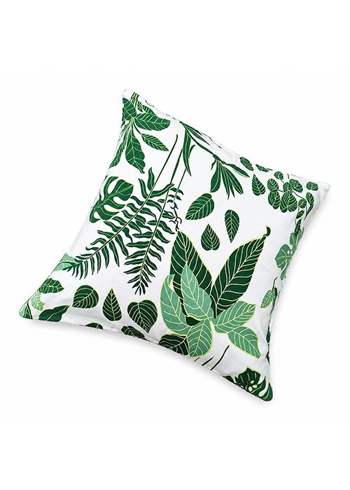 Green Tropical Leaf Cushion Cover