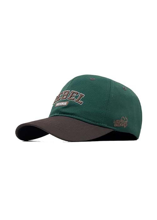 Green Twill Rebel Embroidered Baseball Cap