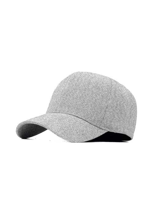 Grey Melange Twill Solid Fitted Structured Cap