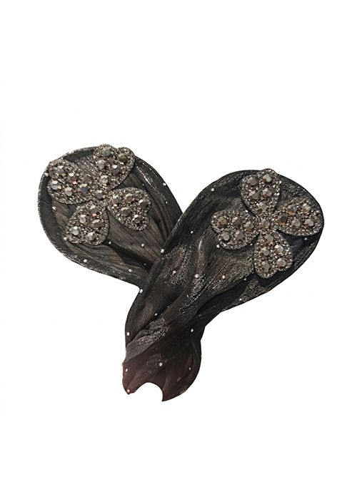 Women’s Floral Hair Clip Mesh Ribbon Elegant Long Tail