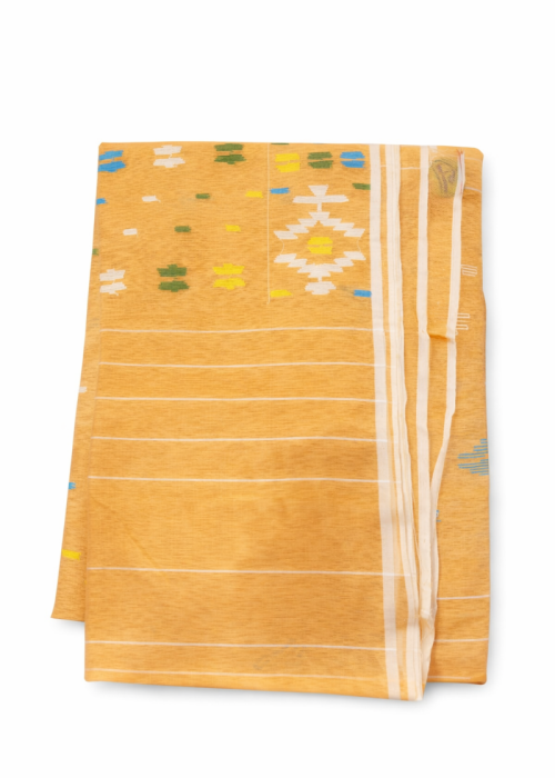  Peach Jamdani Saree with Blouse