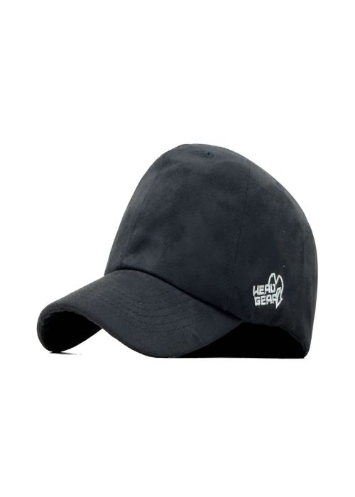Black Cotton Minimal Embroidered Casual Cap