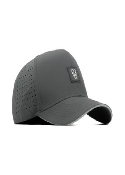 Dark Grey Breathable Cotton Perforated Casual Cap