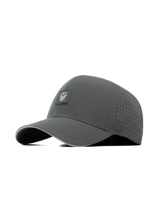 Dark Grey Breathable Cotton Perforated Casual Cap