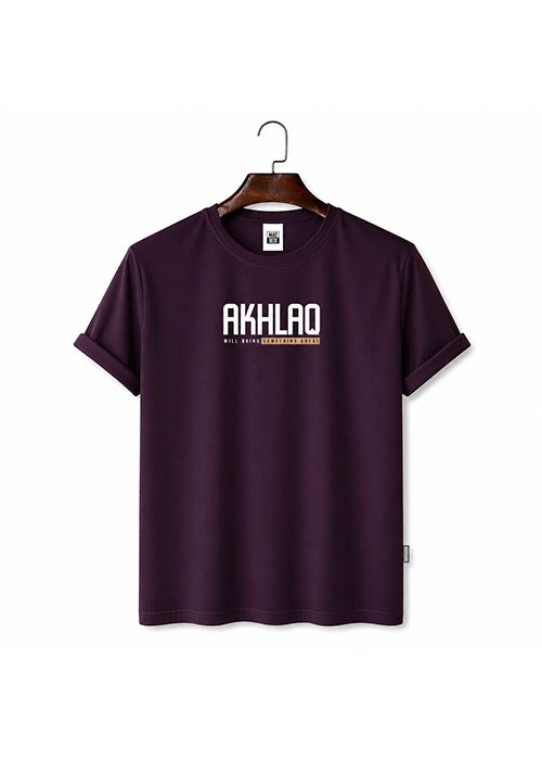 Purple Akhlaq Graphic Casual T-Shirt