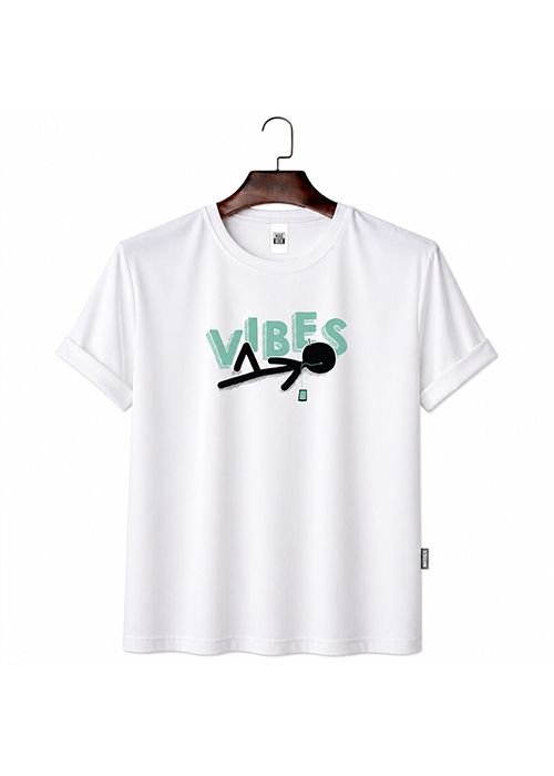 White Vibes Cotton Graphic T-Shirt