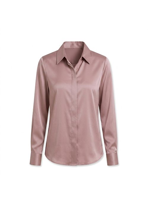 Women’s Satin Silk Button Down Formal Shirt