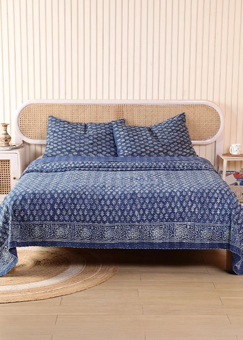 Velora Handmade Cotton Kantha Quilt Set