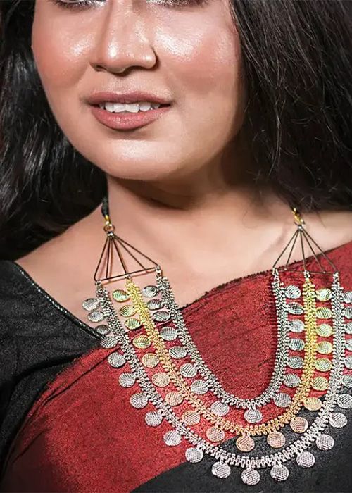 Elegant Silver U-Shaped Short Necklace Set