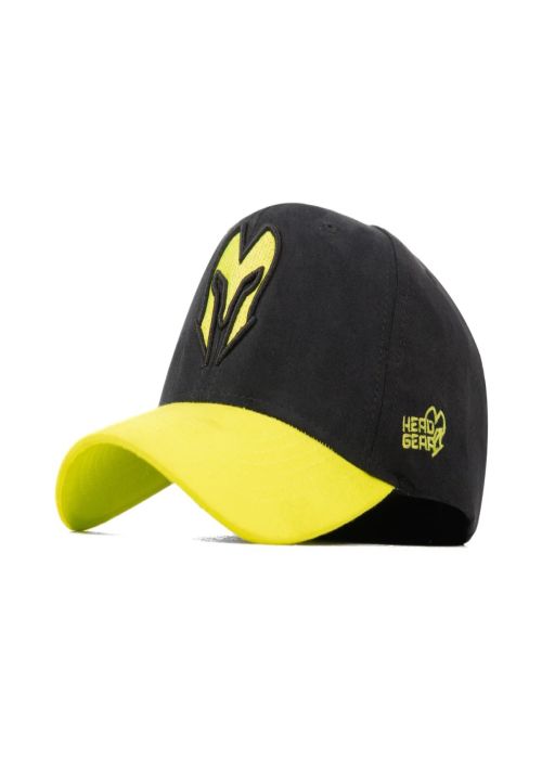Black Yellow Cotton Graphic Colorblock Casual Cap