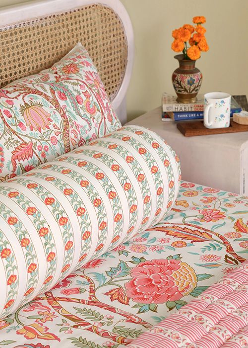 Tree of Life Red Bolster Cover – Standard Size