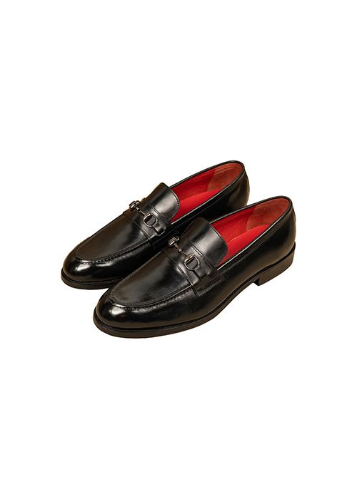 Men’s Black Leather Horsebit Loafers – Classic Slip-On