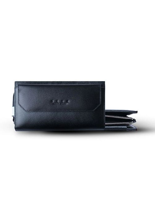 SEOR Prestige Genuine Leather Double Zipper Long Wallet