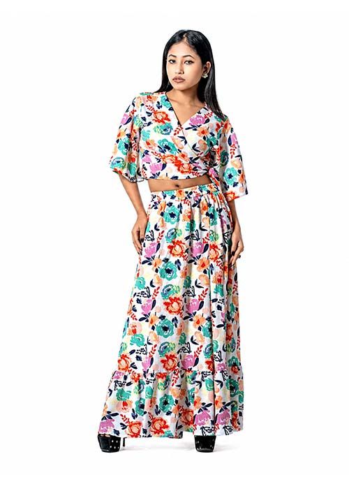 Floral Printed Skirt & Top Co-Ord Set