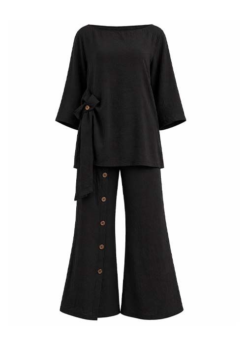 Women’s Modest Cotton Co-Ord Set with Tie Detail