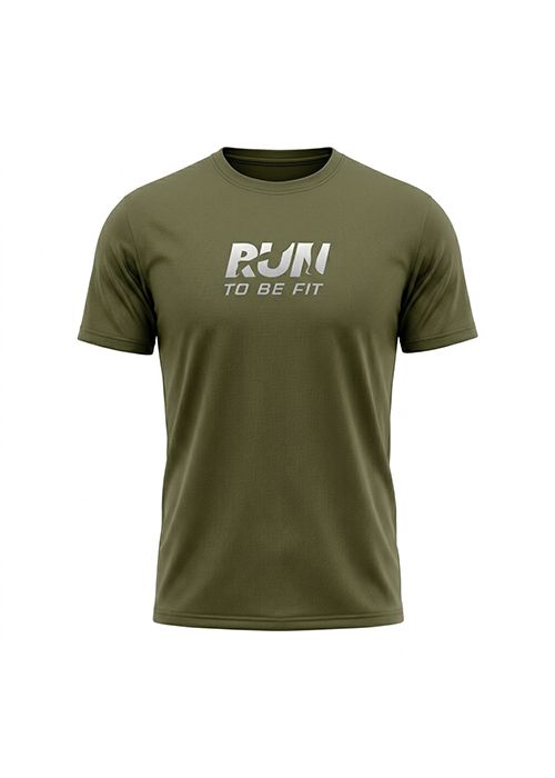 Men’s Olive Graphic Print Sports Casual Jersey