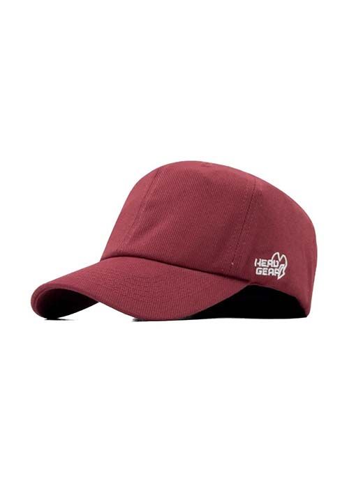 Maroon Textured Cotton Casual Curved Cap
