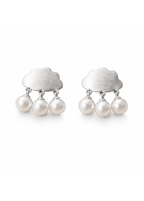 925 Sterling Silver Cloud Pearl Drop Earrings
