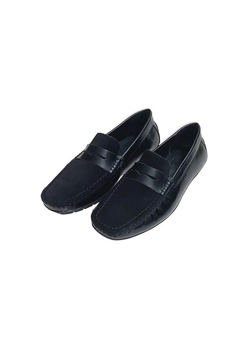 Black Leather Penny Moccasins