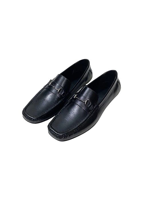 Black Leather Moccasins Loafers