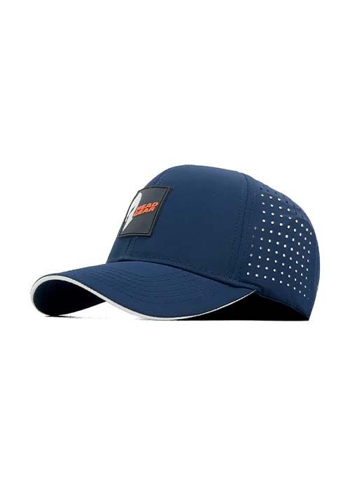 Navy Blue Polyester Ventilated Sandwich Sports Cap