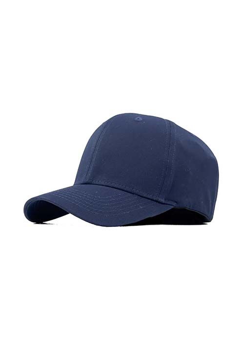 Navy Blue Twill Solid Fitted Structured Cap