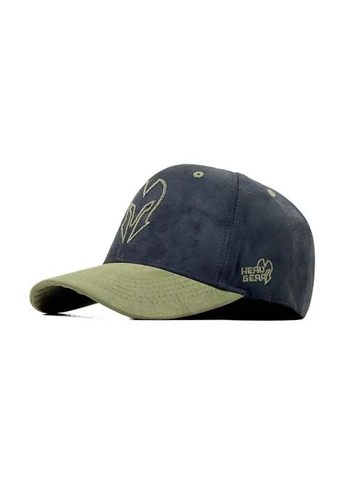 Navy Cotton Baseball Cap with Olive Contrast Visor