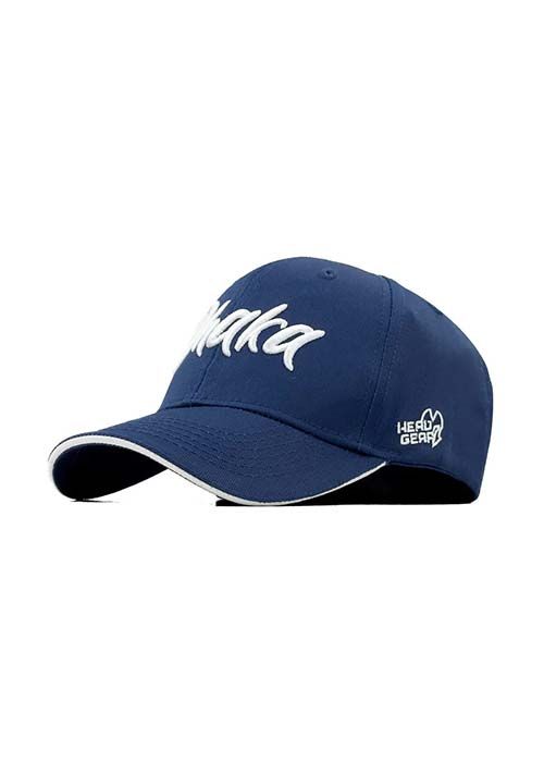 Navy Cotton Baseball Cap with Script Embroidery