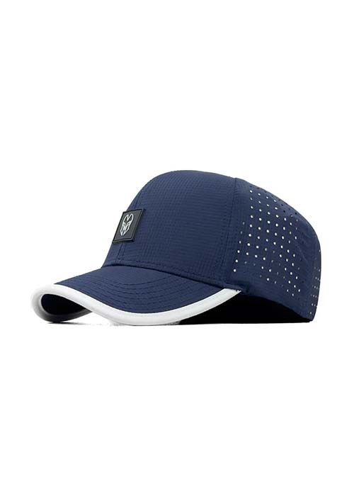 Navy Cotton Sports Cap with Perforated Panel