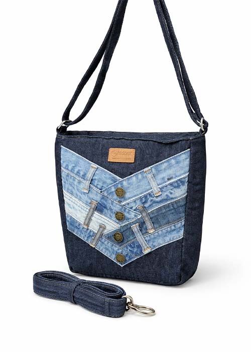 Denim Patchwork Crossbody Bag