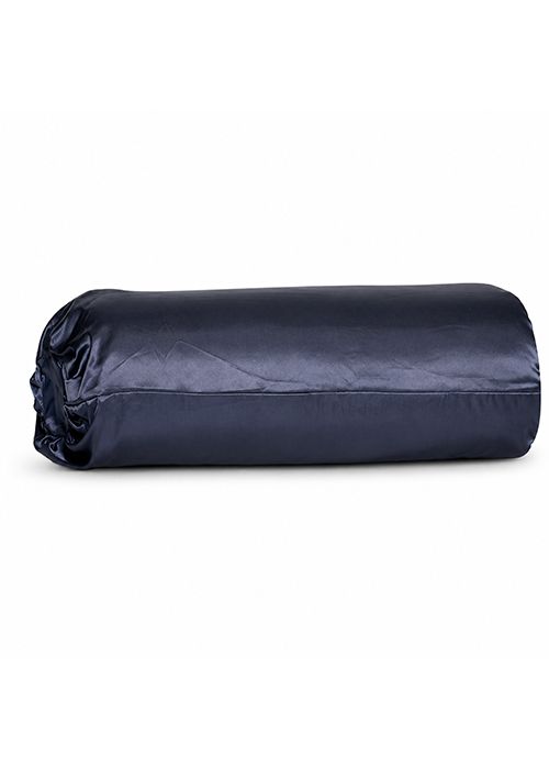 Navy Blue Satin Bolster Case