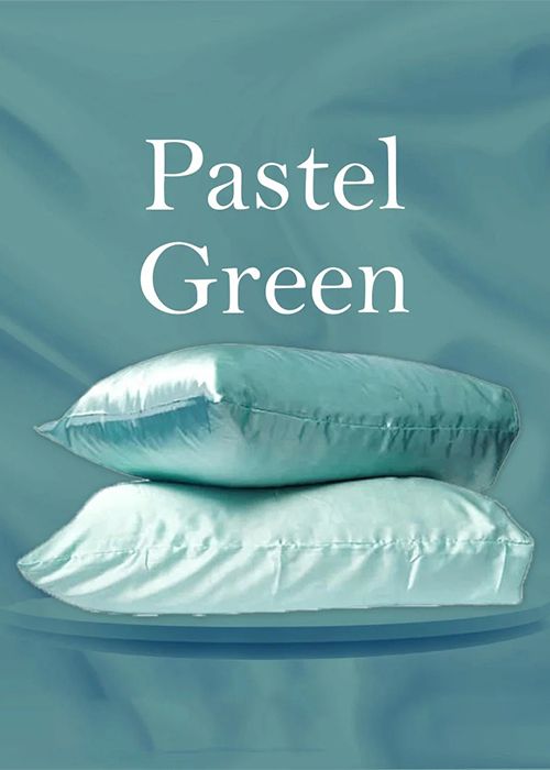 Pastel Green Satin Pillow Cover