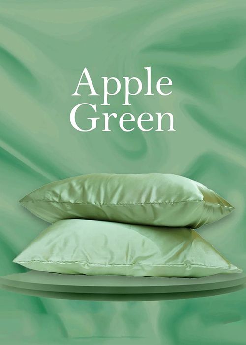 Apple Green Satin Pillow Cover