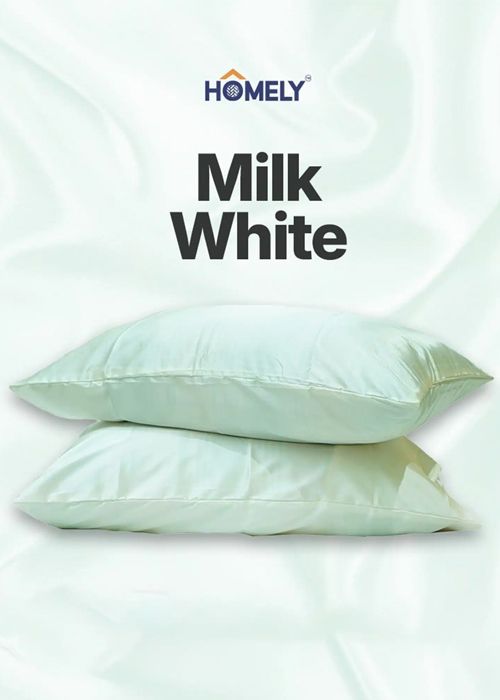 Milk White Satin Pillow Cover