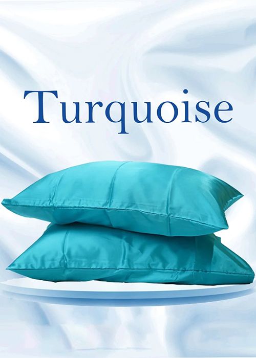 Turquoise Satin Pillow Cover