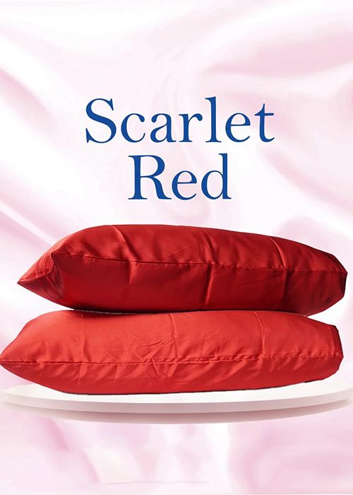 Scarlet Red Satin Pillow Cover