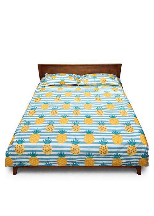 Pineapple Printed Cotton Bedsheet Set