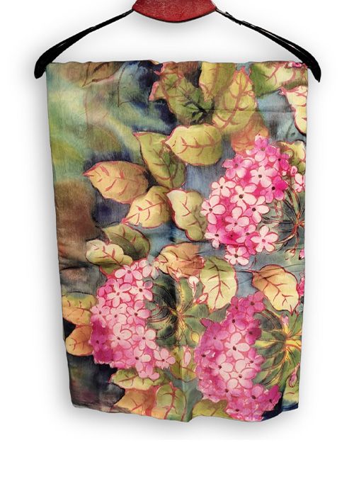 Multi Color Hand Painted Semi Muslin Saree