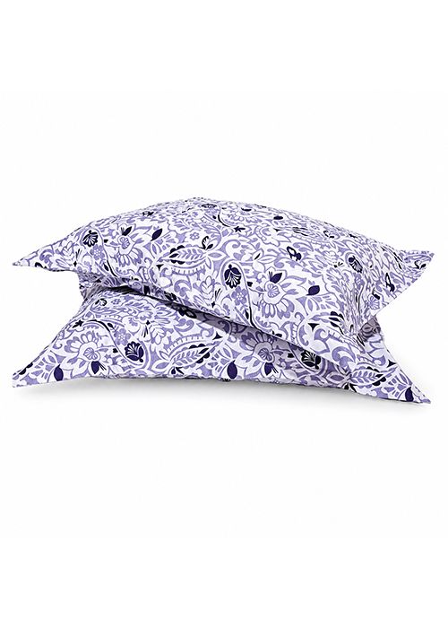 Purple Cotton Floral Cushion Cover Set