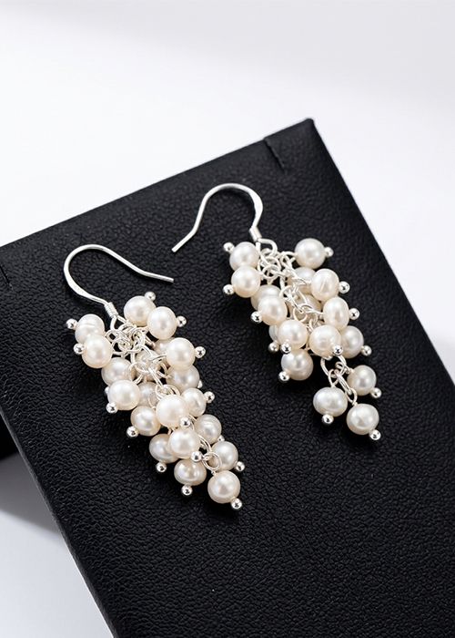Freshwater Pearl Grape Drop Earrings