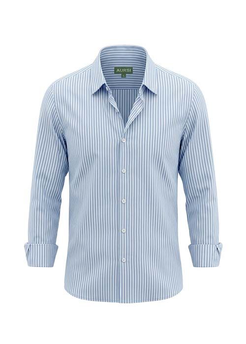 Men’s Cotton Blue Stripe Full Sleeve Casual Shirt