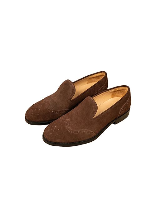 Brown Suede Leather Slip Loafers