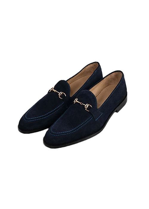Suede Horse Bit Loafers
